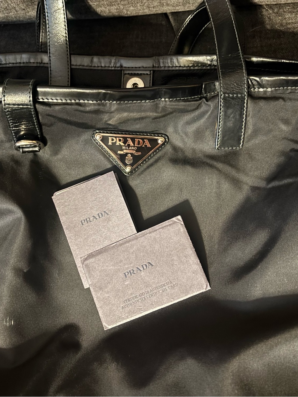 Prada Tessuto Vintage Black Nylon Tote Bag with Authentication card - Picture 7 of 11